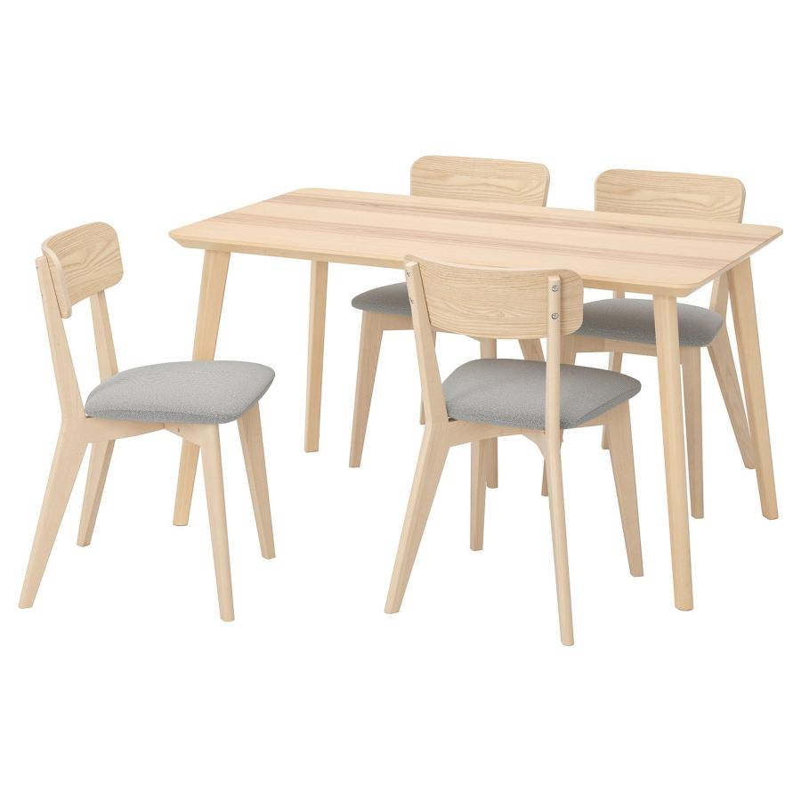 [IKEA/イケア/通販]LISABO リーサボー / LISABO リーサボー テーブル＆チェア4脚, アッシュ/タルミーラ ホワイト/ブラック, 140x78 cm[5](79554827) | 
