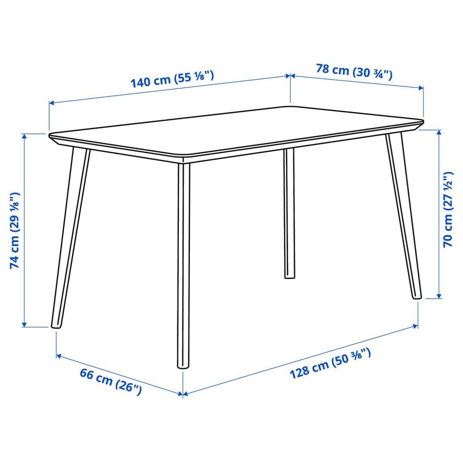 [IKEA/イケア/通販]LISABO リーサボー / LISABO リーサボー テーブル＆チェア4脚, アッシュ/タルミーラ ホワイト/ブラック, 140x78 cm[5](79554827) |  | 09