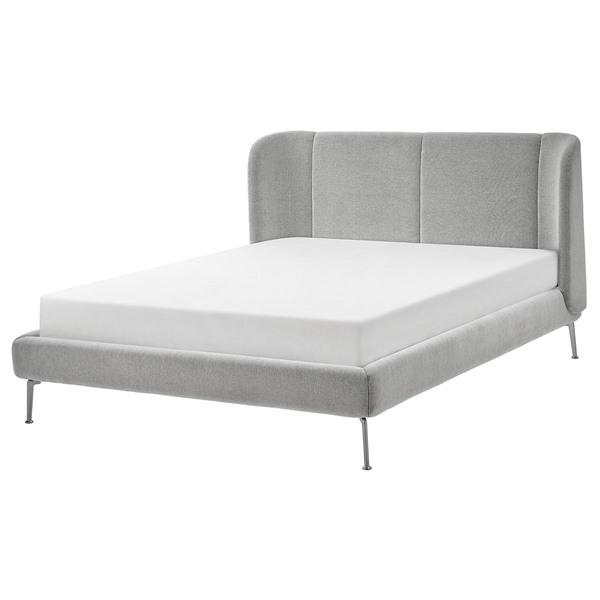 [IKEA/イケア/通販]TUFJORD トゥフョールドファブリックベッドフレーム, タルミーラ ホワイト/ブラッ……[5](79555332) | 