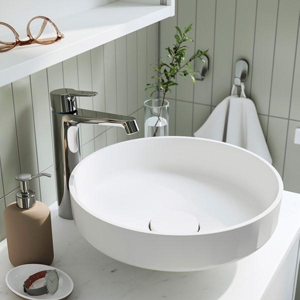 [IKEA/イケア/通販]LERSJON レルションカウンタートップ用洗面ボウル 排水トラップ付き, ホワイト,38x14 cm[DC](79574571) |  | 01