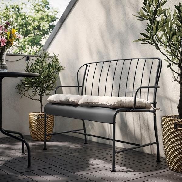 [IKEA/イケア/通販]LACKO レッコ2人掛けソファ 屋外用, グレー/クッダルナ ライトグレーベージュ[3](79575387) |  | 01