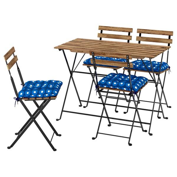 [IKEA/イケア/通販]TARNO テルノーテーブル＋チェア4 屋外用, 折りたたみ式 ブラック/ライトブラウン……[9](79576339) | 