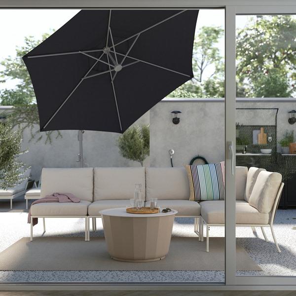 [IKEA/イケア/通販]HISSO ヒッソー / IGGON イッゴーンハンギングパラソル ベース付き, チャコール/ダ……[KB](79577536) |  | 01