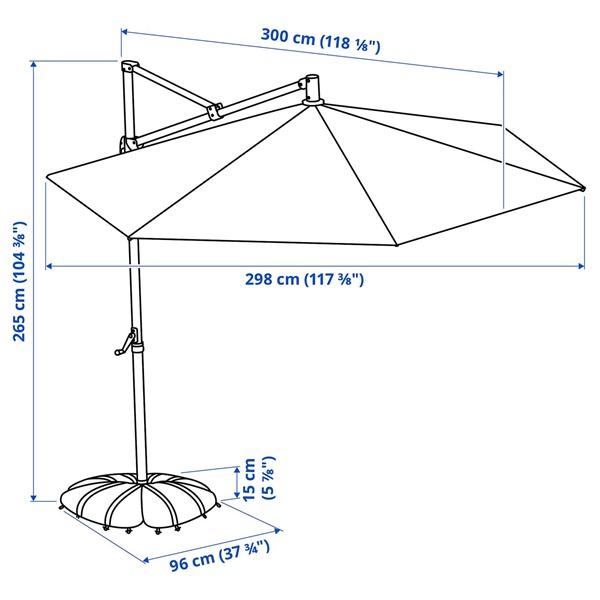 [IKEA/イケア/通販]HISSO ヒッソー / IGGON イッゴーンハンギングパラソル ベース付き, チャコール/ダ……[KB](79577536) |  | 05
