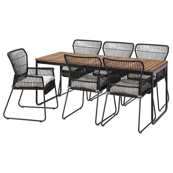 [IKEA/イケア/通販]VASMAN ヴェスマン / TALLSKAR タルシェールテーブル＋チェアアームレスト付き6 屋……[14](79584481) | 