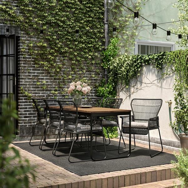 [IKEA/イケア/通販]VASMAN ヴェスマン / TALLSKAR タルシェールテーブル＋チェアアームレスト付き6 屋……[14](79584481) |  | 03