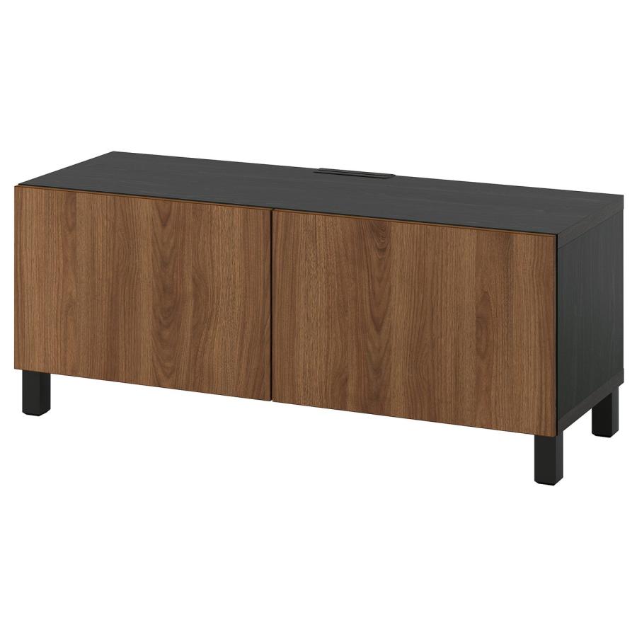 [IKEA/イケア/通販]BESTA ベストー テレビ台 扉付き, ブラックブラウン/ラップヴィーケン/ストゥッバルプ ウォールナット調, 120x42x48 cm[10](79612101) | 