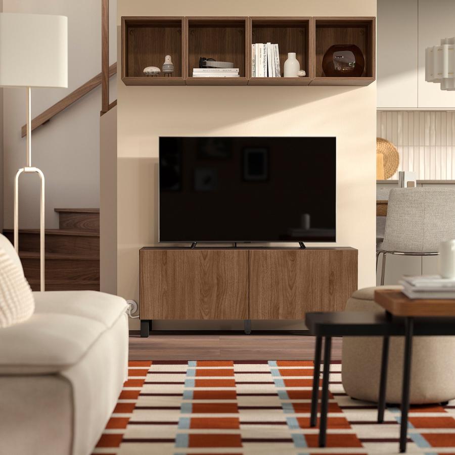 [IKEA/イケア/通販]BESTA ベストー テレビ台 扉付き, ブラックブラウン/ラップヴィーケン/ストゥッバルプ ウォールナット調, 120x42x48 cm[10](79612101) |  | 01