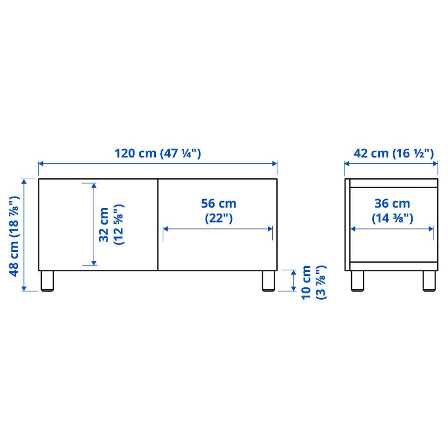 [IKEA/イケア/通販]BESTA ベストー テレビ台 扉付き, ブラックブラウン/ラップヴィーケン/ストゥッバルプ ウォールナット調, 120x42x48 cm[10](79612101) |  | 02