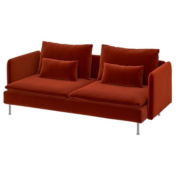 [IKEA/イケア/通販]SODERHAMN ソーデルハムン 3人掛けソファ, アールハムン ディープオレンジレッド[6](79621643) | 