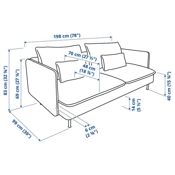 [IKEA/イケア/通販]SODERHAMN ソーデルハムン 3人掛けソファ, アールハムン ディープオレンジレッド[6](79621643) |  | 02