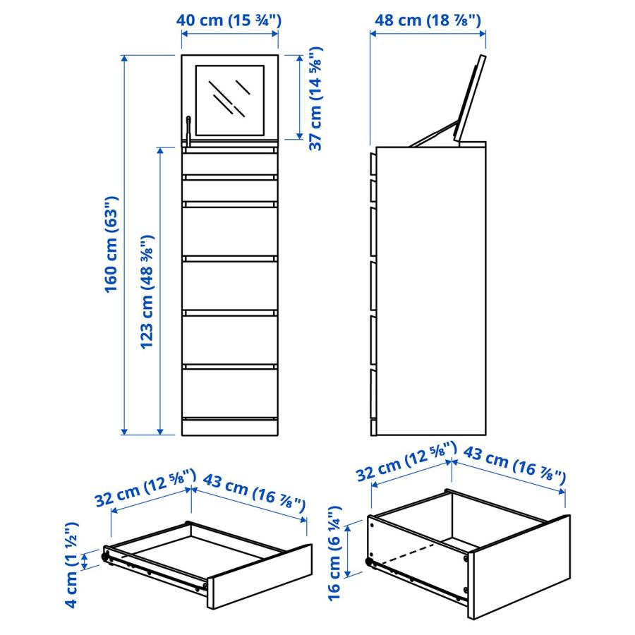 IKEA/イケア/通販]MALM マルム チェスト（引き出し×6）, ホワイト