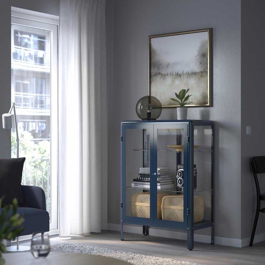 IKEA   イケア　コレクションケース　FABRIKOR   ファブリコール　23079   キャビネット　鍵付き　ダークグレー　50×40×150　状態良好品 イケア（IKEA） FABRIKOR/ファブリコール ガラス扉キャビネット