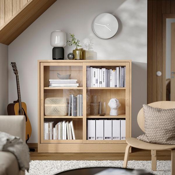 [IKEA/イケア/通販]TONSTAD トンスタードキャビネット ガラス引き戸付き, オーク材突き板,121x37x120 cm[HI](80489280) |  | 01