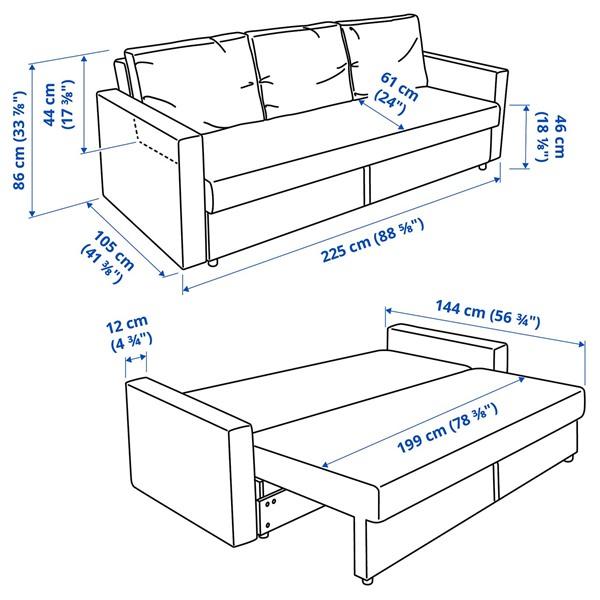 [IKEA/イケア/通販]FRIHETEN フリーヘーテン3人掛けソファベッド, ファーリンゲ ブラウンオレンジ[LL](80551229) |  | 06