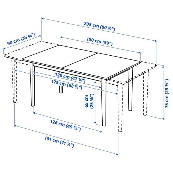 [IKEA/イケア/通販]SKANSNAS スカンスネス伸長式テーブル, ブラウン ビーチ/突き板,150/205x90 cm[3](80565759) |  | 04