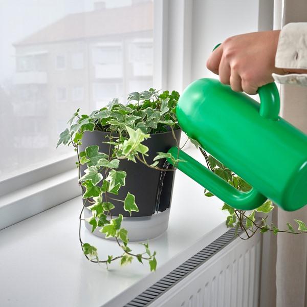 [IKEA/イケア/通販]VARDTRAD ヴォルドトレド自動水やり機能付き植木鉢, 室内/屋外用 透明/チャコール,15 cm[AA](80570869) |  | 01