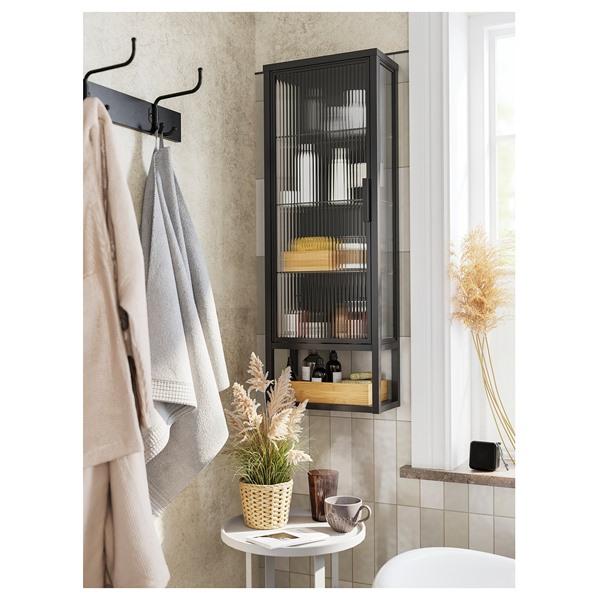 [IKEA/イケア/通販]MOSSJON モスショーンウォールキャビネット 棚板/ガラス扉付き, チャコール,36x18x102 cm[E](80573170) |  | 01