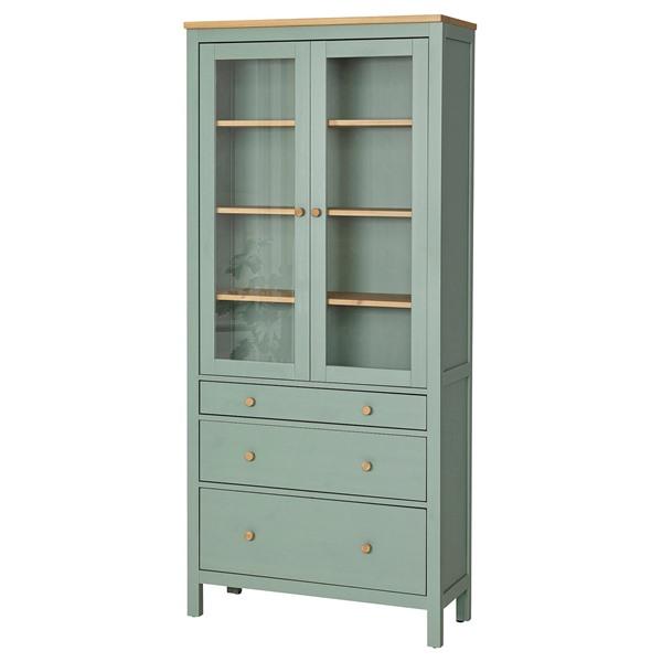 [IKEA/イケア/通販]HEMNES ヘムネスコレクションケース（引き出し×3）, グレーグリーン/ライトブラ……[EK](80596162) | 