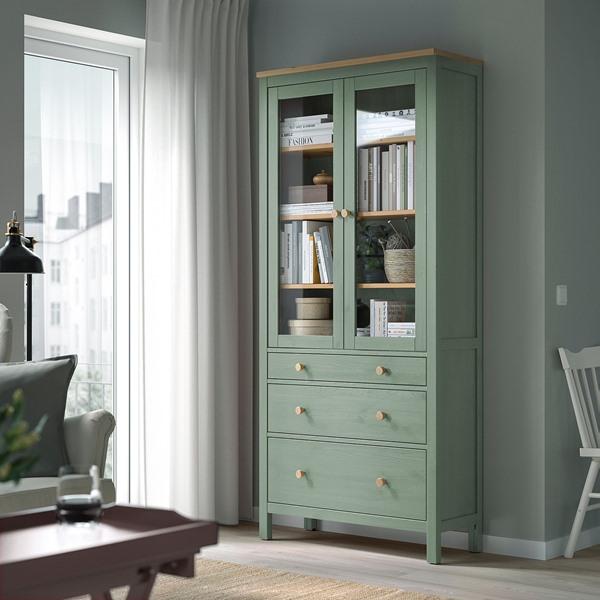 [IKEA/イケア/通販]HEMNES ヘムネスコレクションケース（引き出し×3）, グレーグリーン/ライトブラ……[EK](80596162) |  | 01