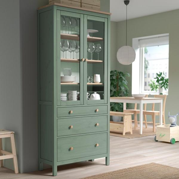 [IKEA/イケア/通販]HEMNES ヘムネスコレクションケース（引き出し×3）, グレーグリーン/ライトブラ……[EK](80596162) |  | 02