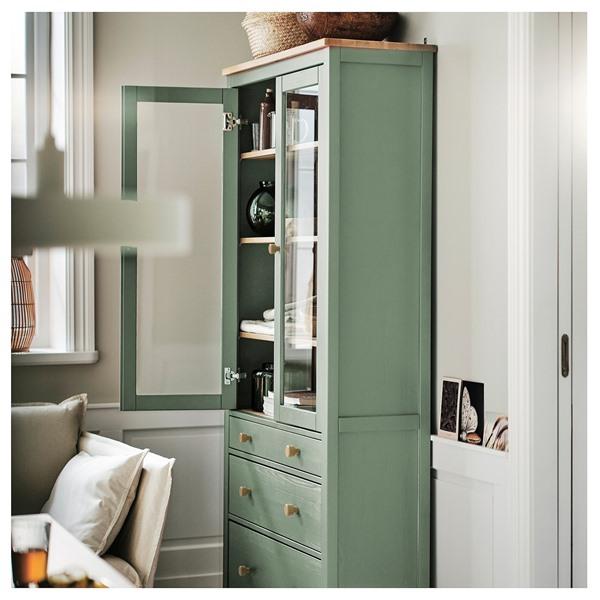 [IKEA/イケア/通販]HEMNES ヘムネスコレクションケース（引き出し×3）, グレーグリーン/ライトブラ……[EK](80596162) |  | 06