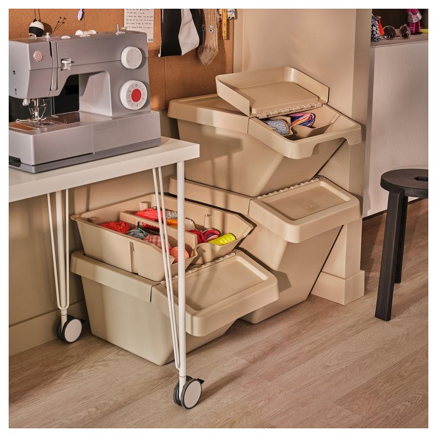[IKEA/イケア/通販]SORTERA ソルテーラ 分別箱 ふた付き, ベージュ, 60 l[ED](80602097) |  | 03