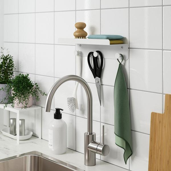 [IKEA/イケア/通販]ENUDDEN エヌーデンウォールシェルフ フック3個付き, ホワイト,30x8 cm[A](80629964) |  | 02