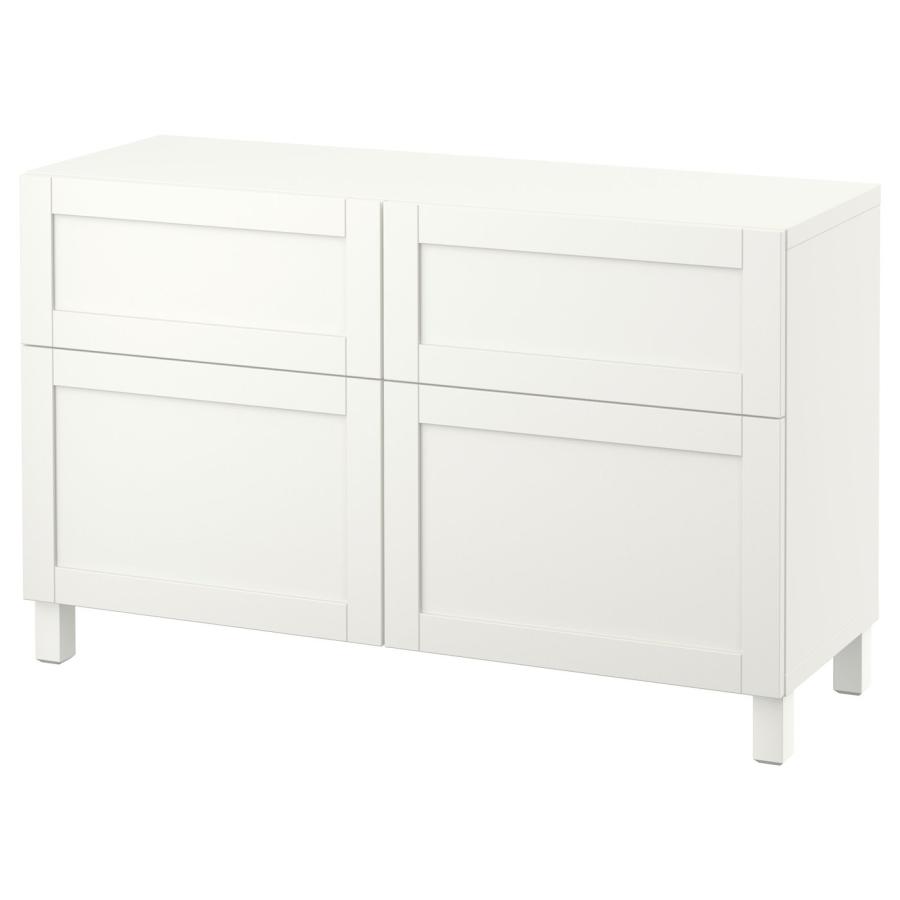 [IKEA/イケア/通販]BESTA ベストー 収納コンビネーション 扉/引き出し付き, ホワイト/ハンヴィーケン/ストゥッバルプ ホワイト, 120x42x74 cm[16](89282157) | 