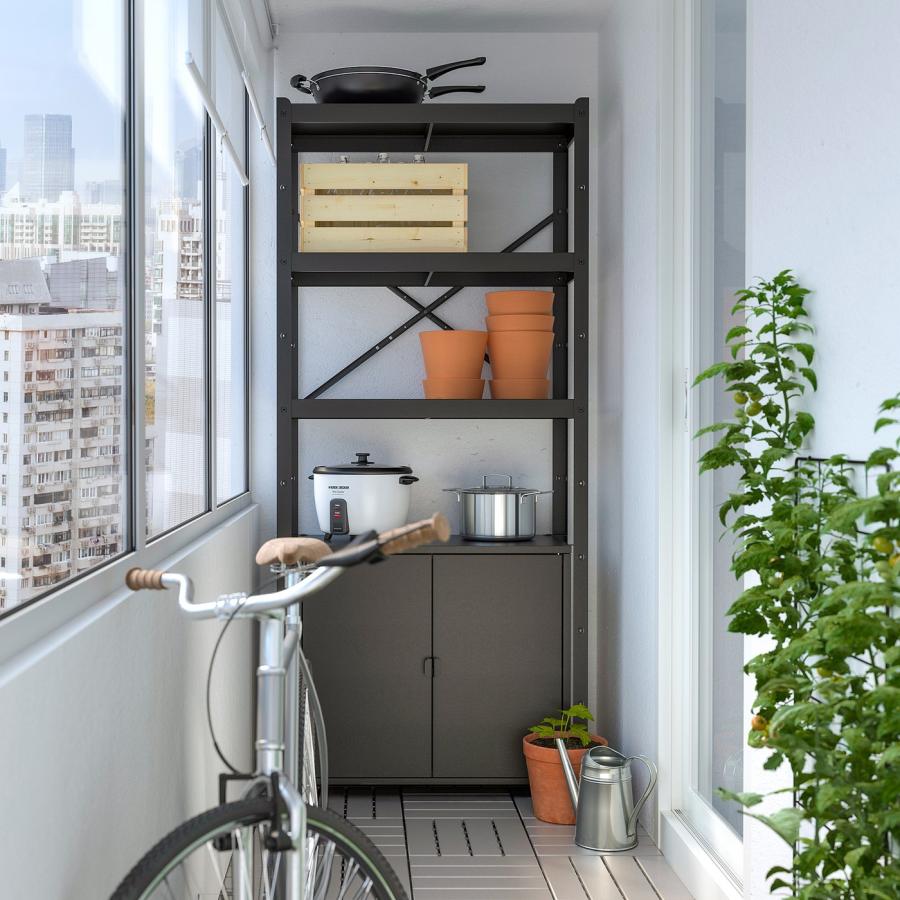 [IKEA/イケア/通販]BROR ブロール シェルフユニット キャビネット付き, ブラック, 85x40x190 cm[5](89296197) |  | 01
