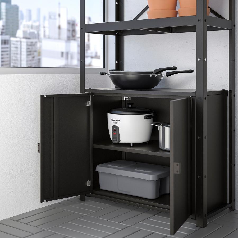 [IKEA/イケア/通販]BROR ブロール シェルフユニット キャビネット付き, ブラック, 85x40x190 cm[5](89296197) |  | 02