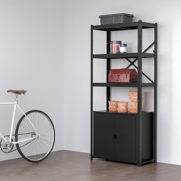 [IKEA/イケア/通販]BROR ブロール シェルフユニット キャビネット付き, ブラック, 85x40x190 cm[5](89296197) |  | 03