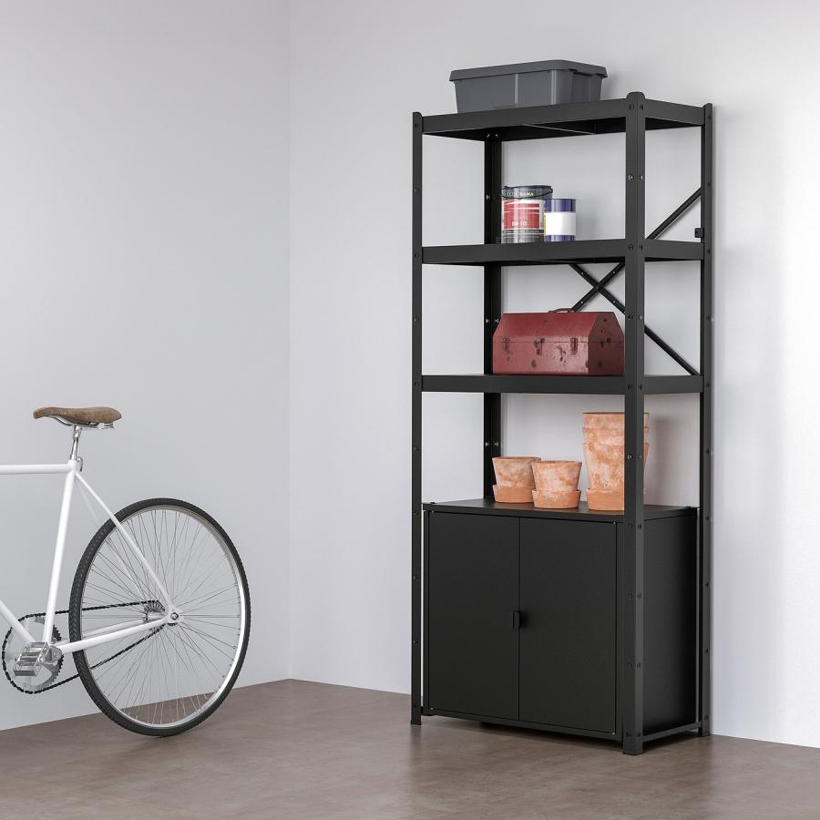[IKEA/イケア/通販]BROR ブロール シェルフユニット キャビネット付き, ブラック, 85x40x190 cm[5](89296197) |  | 04