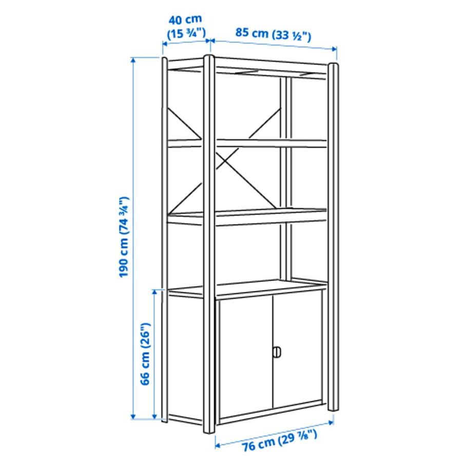 [IKEA/イケア/通販]BROR ブロール シェルフユニット キャビネット付き, ブラック, 85x40x190 cm[5](89296197) |  | 06
