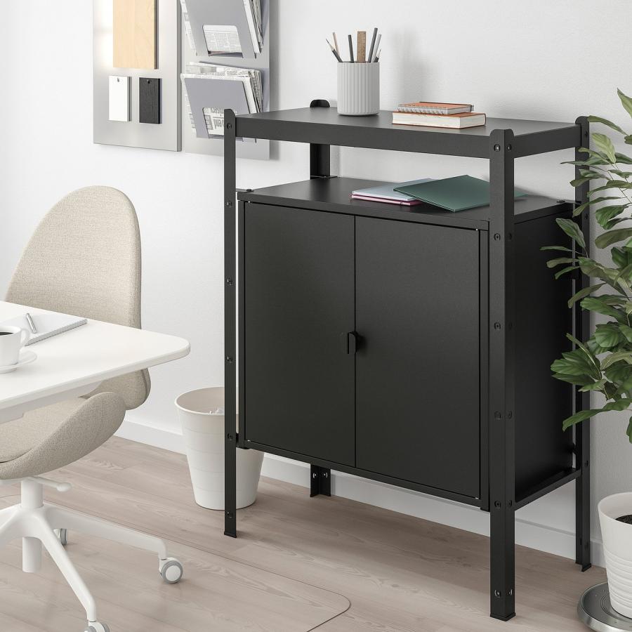 [IKEA/イケア/通販]BROR ブロール シェルフユニット キャビネット付, ブラック, 85x40x110 cm[3](89296687) |  | 02