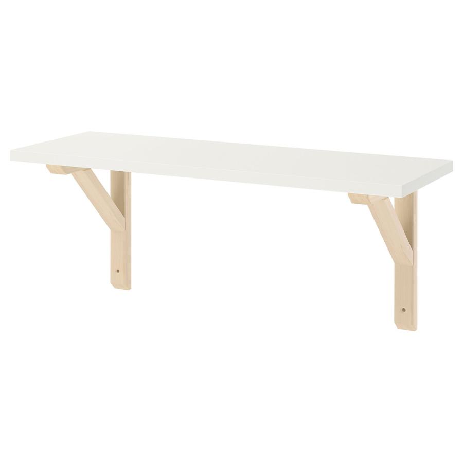 [IKEA/イケア/通販]BURHULT ブールフルト / SANDSHULT サンドスフルト ウォールシェルフ, ホワイト/アスペン, 59x20 cm[3](89325982) | 
