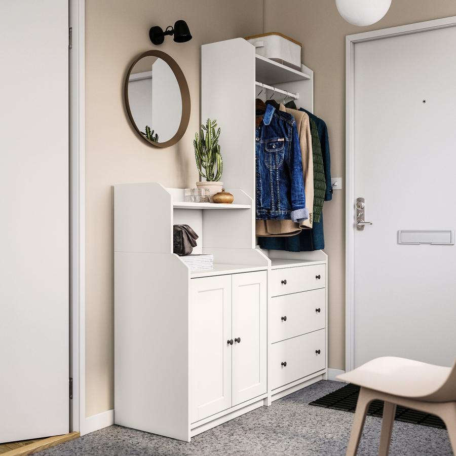 [IKEA/イケア/通販]HAUGA ハウガ 収納コンビネーション, ホワイト, 139x46x199 cm[4](89388696) |  | 01