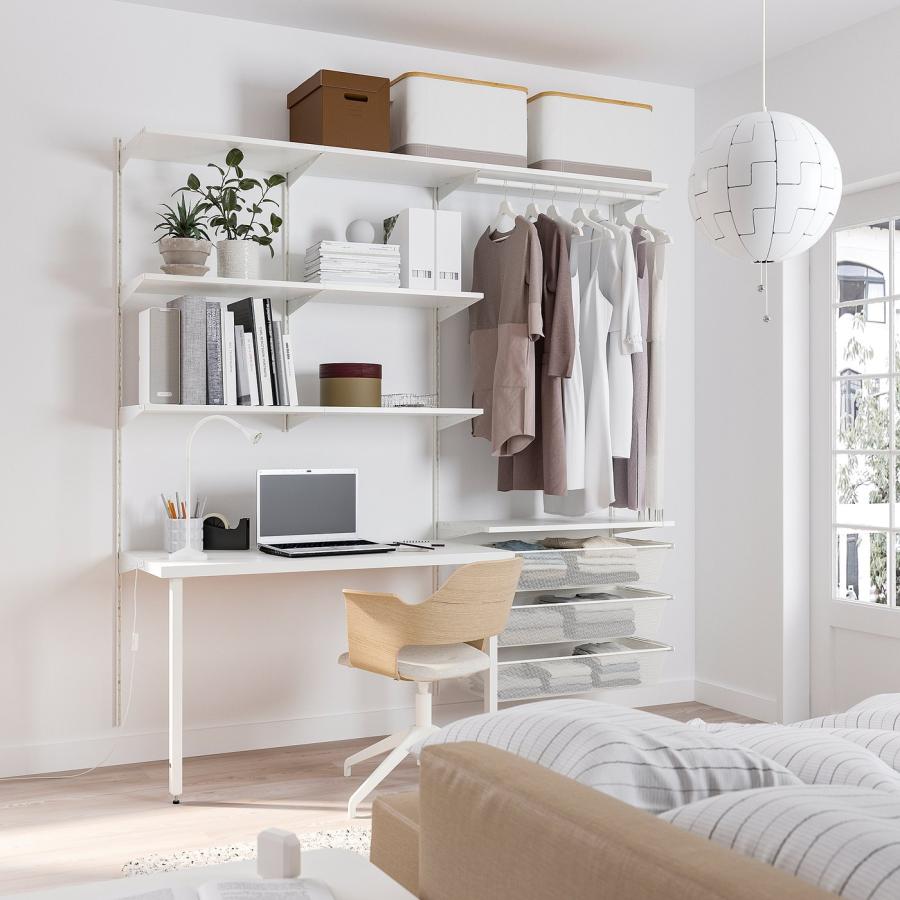 [IKEA/イケア/通販]BOAXEL ボーアクセル / LAGKAPTEN ラグカプテン ワードローブコンビネーション 天板付き, ホワイト, 207x62x201 cm[39](89440944) |  | 01