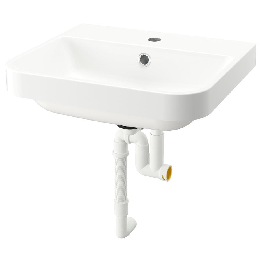 [IKEA/イケア/通販]BACKSJON バックショーン 半埋め込み式洗面ボウル 排水トラップ付き, ホワイト, 50x43 cm[DC](89517028) | 