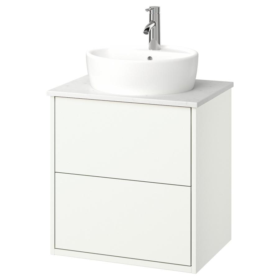 [IKEA/イケア/通販]HAVBACK ハーヴベック / TORNVIKEN トールンヴィーケン 洗面台 引き出し付き/洗面ボウル/水栓, ホワイト/ホワイト 大理石調, 62x49x79 cm[5]( | 