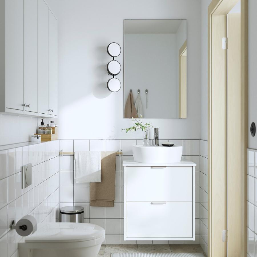 [IKEA/イケア/通販]HAVBACK ハーヴベック / TORNVIKEN トールンヴィーケン 洗面台 引き出し付き/洗面ボウル/水栓, ホワイト/ホワイト 大理石調, 62x49x79 cm[5]( |  | 01
