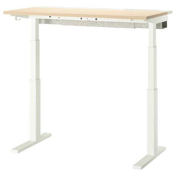 [IKEA/イケア/通販]MITTZON ミッツォーンデスク 昇降式, 100V バーチ材突き板/ホワイト,120x60 cm[4](89526495) | 