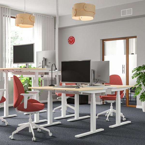 [IKEA/イケア/通販]MITTZON ミッツォーンデスク 昇降式, 100V バーチ材突き板/ホワイト,120x60 cm[4](89526495) |  | 04