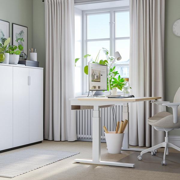 [IKEA/イケア/通販]MITTZON ミッツォーンデスク 昇降式, 100V バーチ材突き板/ホワイト,120x60 cm[4](89526495) |  | 06