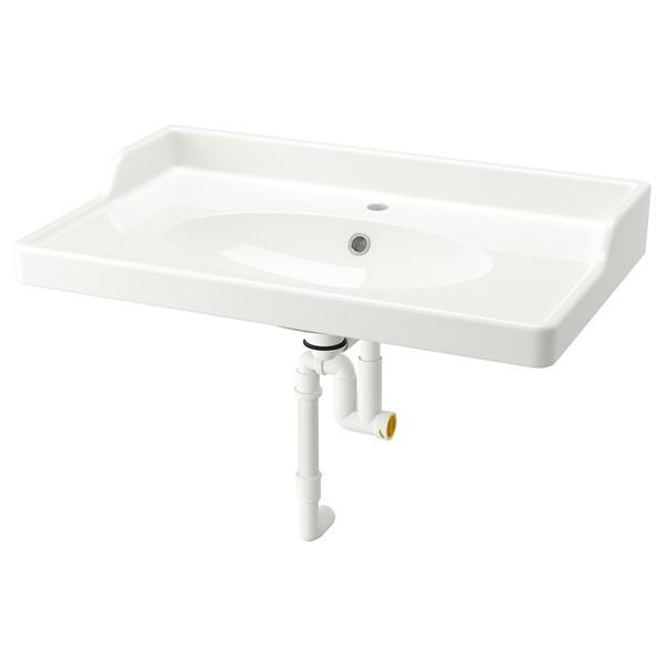 [IKEA/イケア/通販]RUTSJON ルートショーン洗面ボウル 排水トラップ付き, ホワイト,82x49 cm[FC](89527683) | 