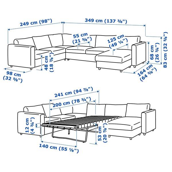 [IKEA/イケア/通販]VIMLE ヴィムレ5人掛けコーナーソファベッド、寝椅子付き, グンナレド ミディア……[14](89545267) |  | 08
