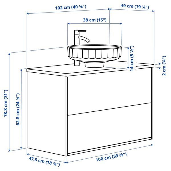 [IKEA/イケア/通販]ANGSJON エングショーン / LERSJON レルション洗面台 引き出し付き/洗面ボウル/水栓, ……[6](89571553) |  | 06