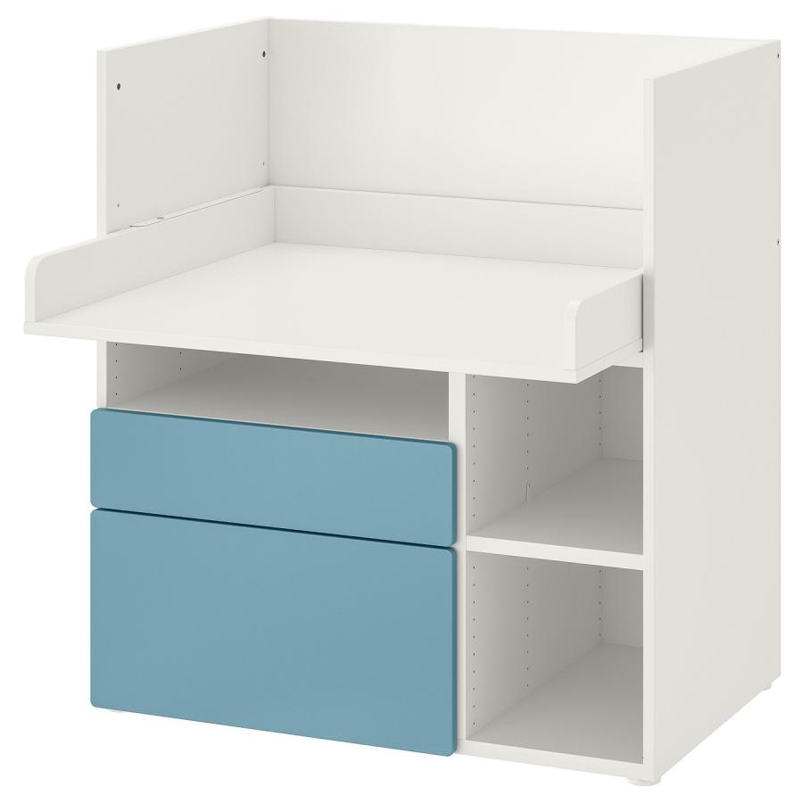 [IKEA/イケア/通販]SMASTAD スモースタード おむつ替え台, ホワイト ブルー/引き出し3段付き, 90x79x100 cm[8](89582759) |  | 01