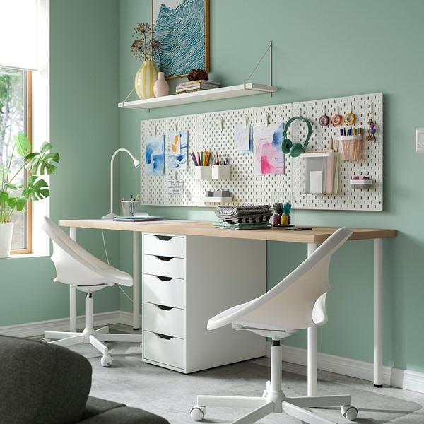 [IKEA/イケア/通販]LAGKAPTEN ラグカプテン / ALEX アレクス デスク, ホワイトステインオーク/ホワイト, 200x60 cm[6](89607670) |  | 01