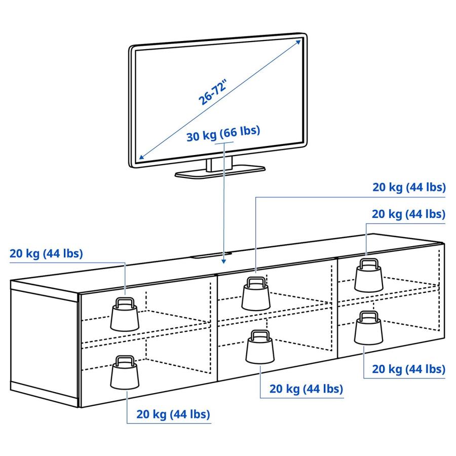[IKEA/イケア/通販]BESTA ベストー テレビ台 扉付き, ブラックブラウン/ラップヴィーケン ウォールナット調, 180x42x38 cm[11](89612172) |  | 05